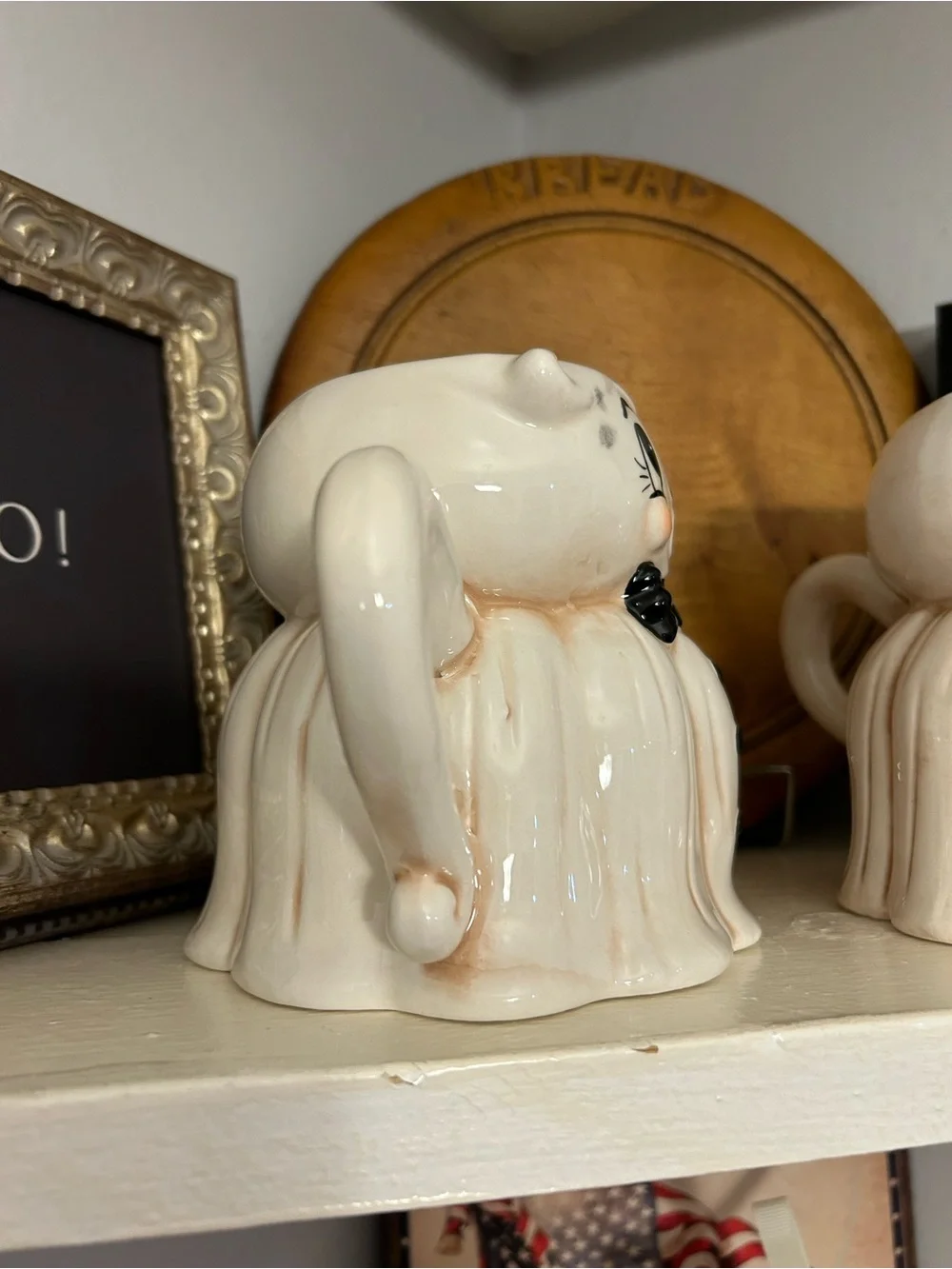 Joanna Parker Vintage Looking Ceramic Ghost Salt and Pepper Shakers New